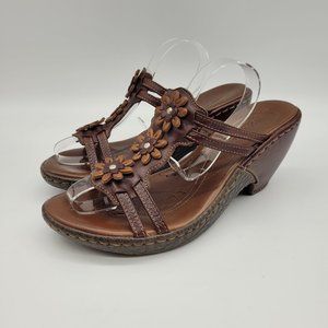Born Brown Leather Strappy Sandals - Size M39/ US 7